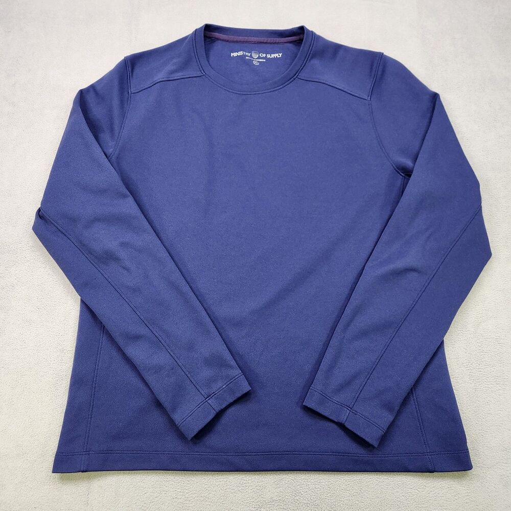 Ministry Of Supply Aeon Sweatshirt Men's XL Blue Long Sleeve Crew Coffee Infused